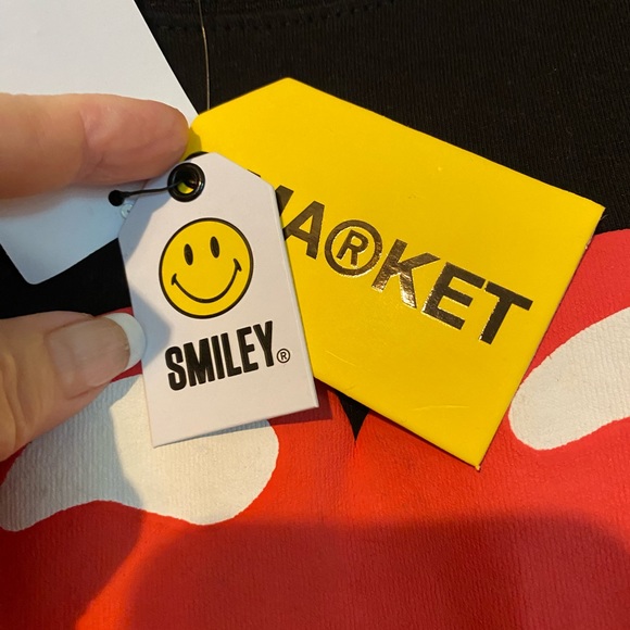 SOLD OIT NWT Unisex Market X Smiley X The Rolling Stones Black T-Shirt XL - Picture 11 of 12